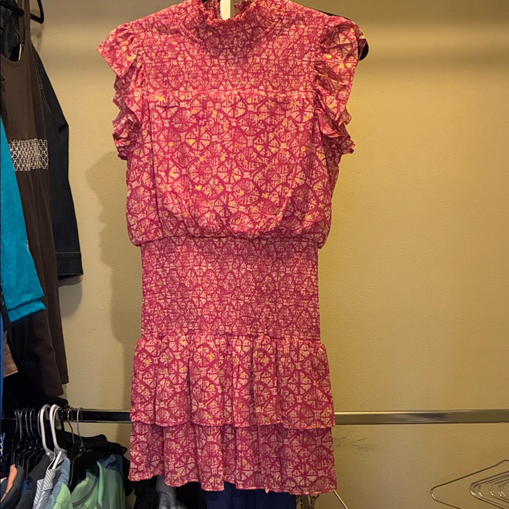 Aqua Pink Geometric Mini Dress